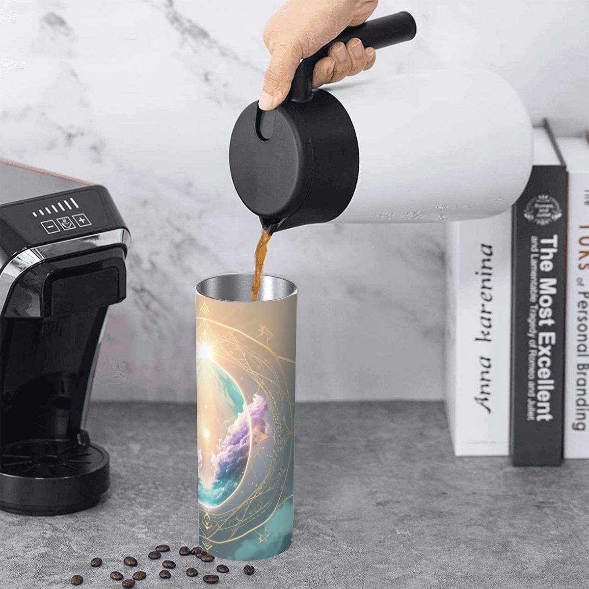 The Awakened Light" – 20oz Premium Stainless Steel Tumbler | Your Daily Spark of Divinity (Made in USA)